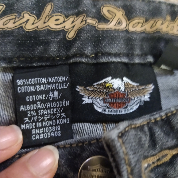 Size 8 Harley Davidson Contoured Boot Cut Stretch Black Jeans 99024-08VW Women's - Picture 9 of 16